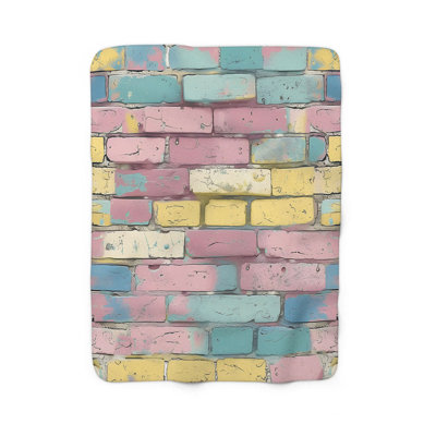 Couverture en sherpa peinte de qualité supérieure Painted Brick Harmony