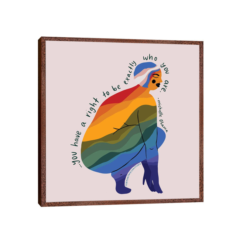 Be Exactly Who You Are 1 Piece Wall Art on Canvas, 93.98cm H x 93.98cm W x 3.81cm D, Brown Framed