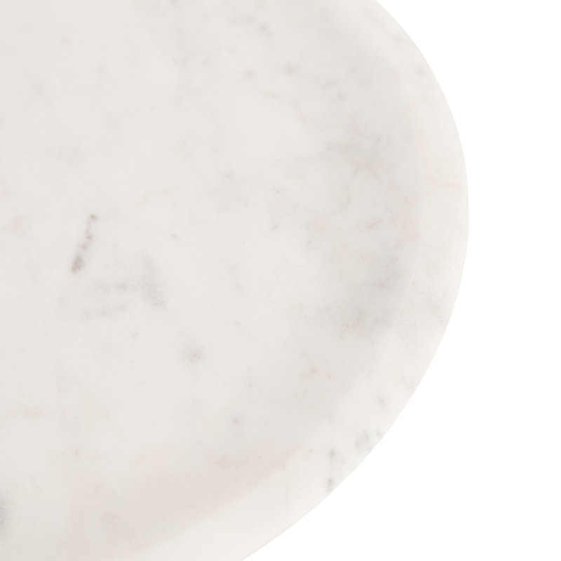 Round Marble Tray with Pedestal Design