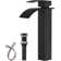 Vessel Sink Faucet Modern Waterfall Single Hole Bathroom Faucet Single Handle with Pop up Drain Without Overflow Assembly Vanity Basin Bath Sink Faucets Mixer Tap