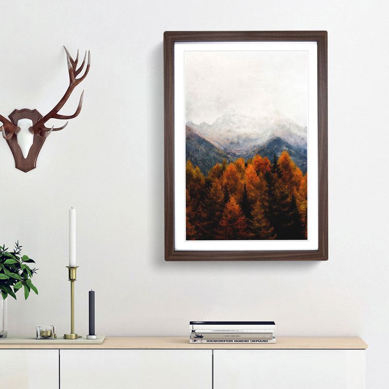 The Alps in Italy - Framed Print, 45cm H x 33cm W x 2cm D, Walnut Framed