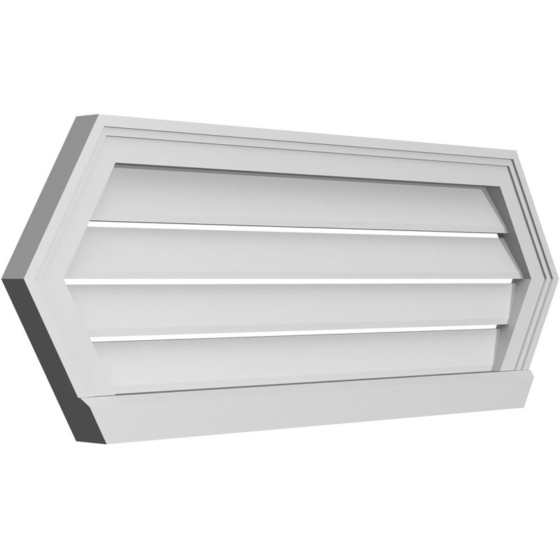 Évent horizontal fonctionnel à pignon en uréthane à surface horizontale Signature, H 14 po x l 38 po x P 2 po