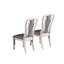 2 chaises de salle à manger rétro blanches (de 2), revêtement en tissu gris, dossier capitonné, structure en bois stable, capacité de poids de 200 lb, 2 chaises rembourrées requises, assemblage requis, blanc