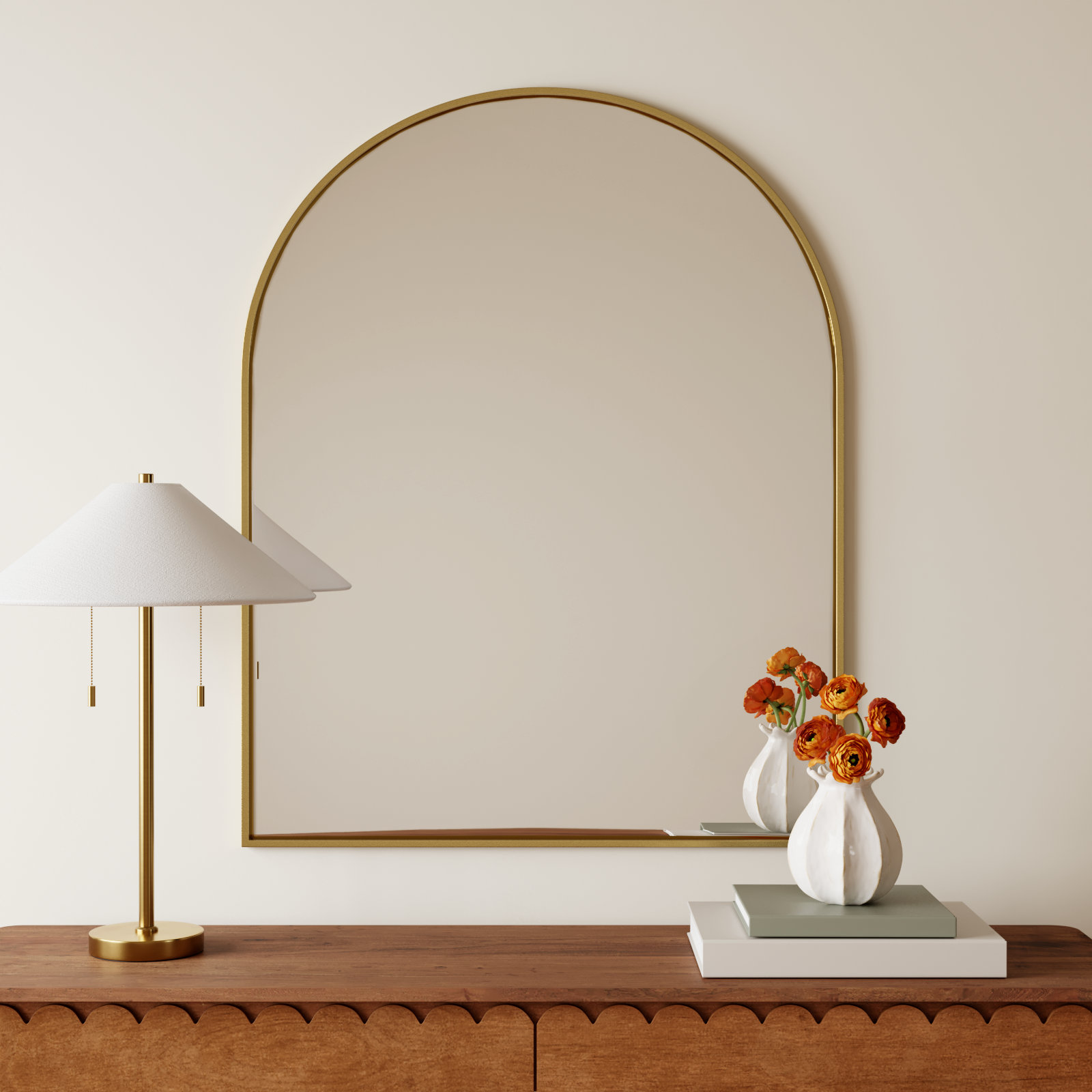 Sabine 36" Accent Mirror, Brass, 42" x 33"