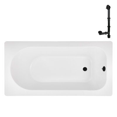 Baignoire de trempage en acrylique 66 po x 34 po, drain inclus
