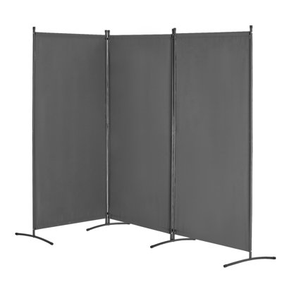 Paravent, paravent à 3 panneaux, écran d'intimité pliant et paravent de séparation portable, cloisons autoportantes pour bureau, chambre à coucher, bureau, gris