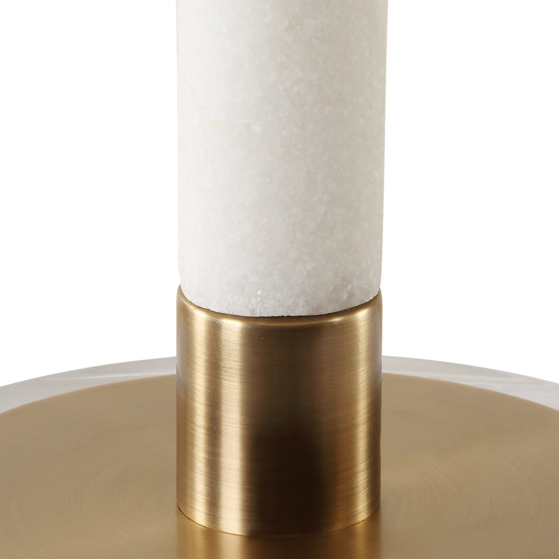 Quishawn White Stone Table Lamp