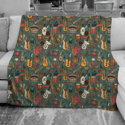 Rock N Roll Throw Blanket