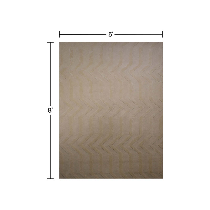 (5 pi x 8 pi) Tapis en laine touffeté à la main avec dossier en latex, tapis antidérapant, Rectangle 0 pi 5 po x 0 pi 8 po