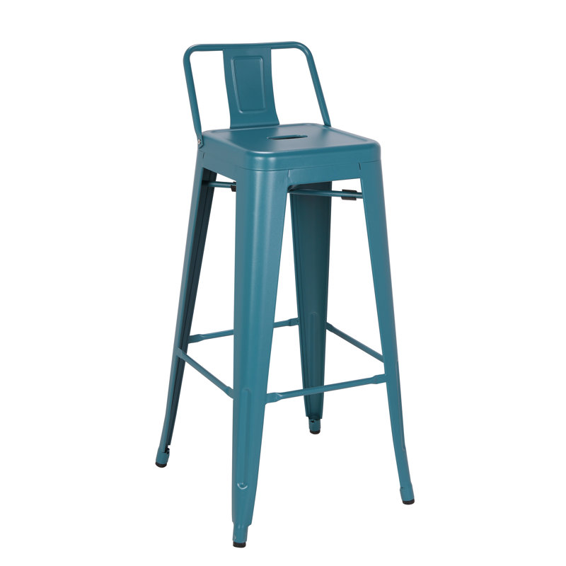 Counter Stool with Metal Frame, Frosted Teal