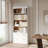 5-Tier White Bookcase with 2 Drawers Storage Organizer