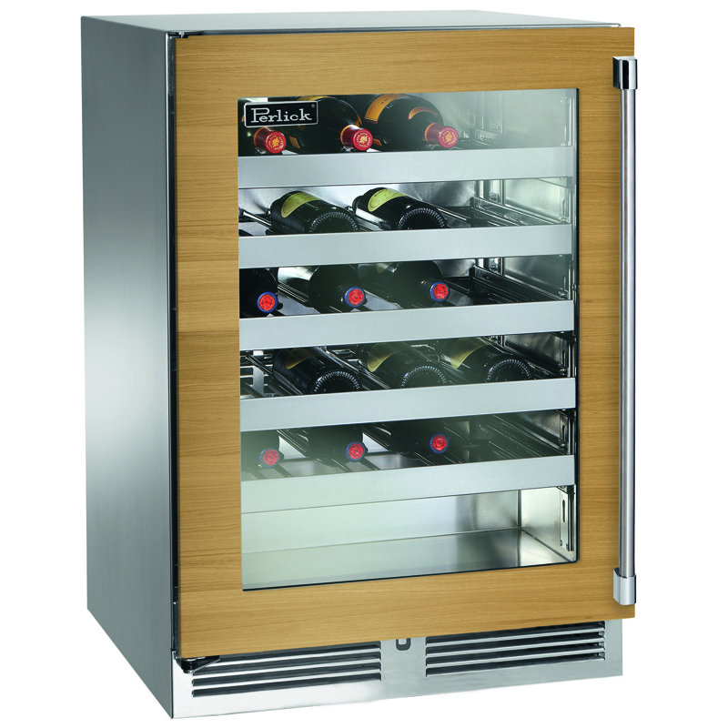 Perlick Single Zone 23.88'' Freestanding 40 Bottle Wine Refrigerator, Left