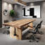 Tablette de conférence en bois massif de style industriel moderne-2137854244