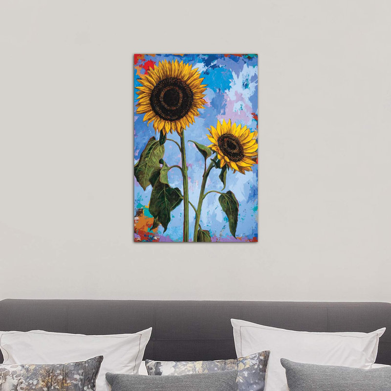 Tournesols I par David Palmer - reproduction d'art, H 40 po x l 26 po x P 0,75 po, Toile tendue