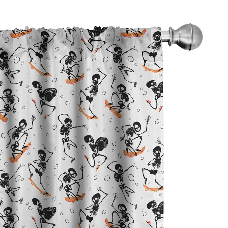 Skeleton Semi-Sheer Rod Pocket Curtain Panels, 28" x 63"