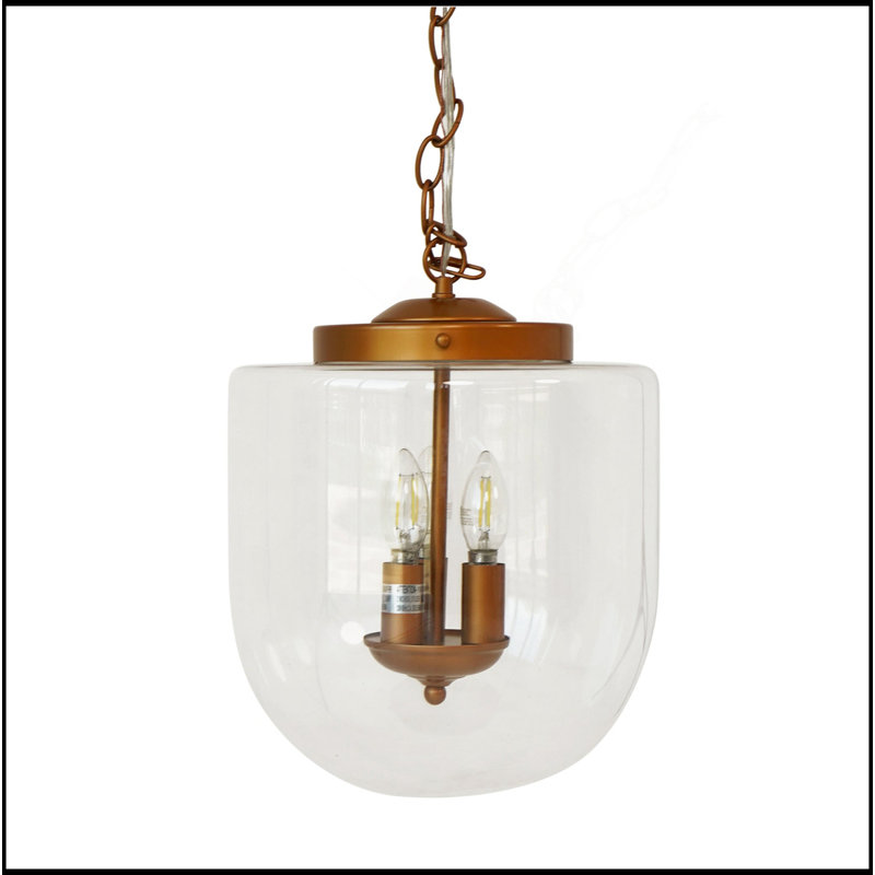 Luminaire suspendu - Or grossier et verre transparent