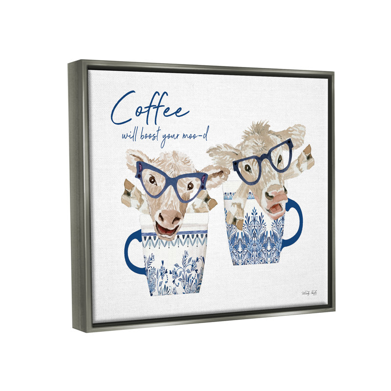 Boost Your Moo-d Humour Farmhouse Cow, tasses à café par Cindy Jacobs - impression, H 25 po x l 31 po x P 1,7 po
