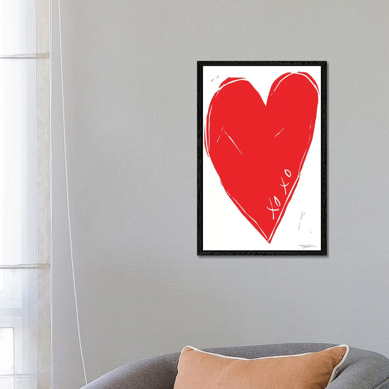 XOXO Heart by Statement Goods - Gallery-Wrapped Canvas Giclée on Canvas, 66.04 cm H x 45.72 cm W, Black Framed