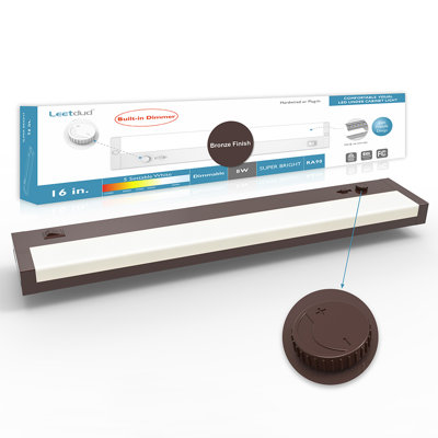 Under Cabinet Lighting Built-in Dimmer Plug in or Hardwired,Dimmable 5 Color 2700/3000K3500K4000/5000K, Linkable, ETL Listed Under Counter Lights for Kitchen