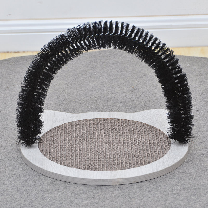 PetPals 19" Brown Wood Cat House with Scratcher