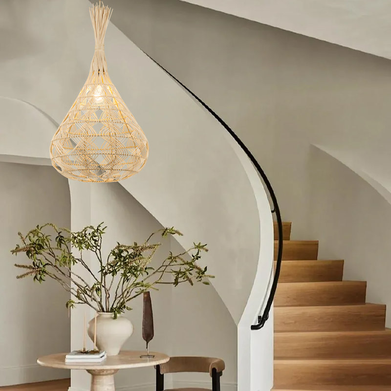Grand luminaire suspendu Ambry Rattan Coastal Boho