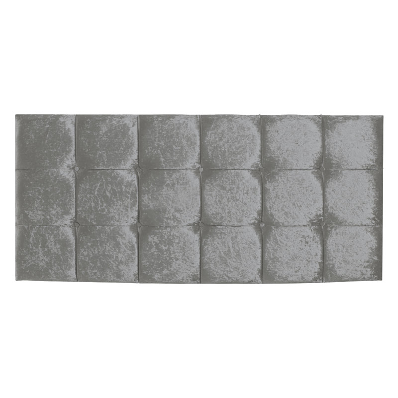 Barlow Upholstered Velvet Headboard, Kingsize (5'), Silver
