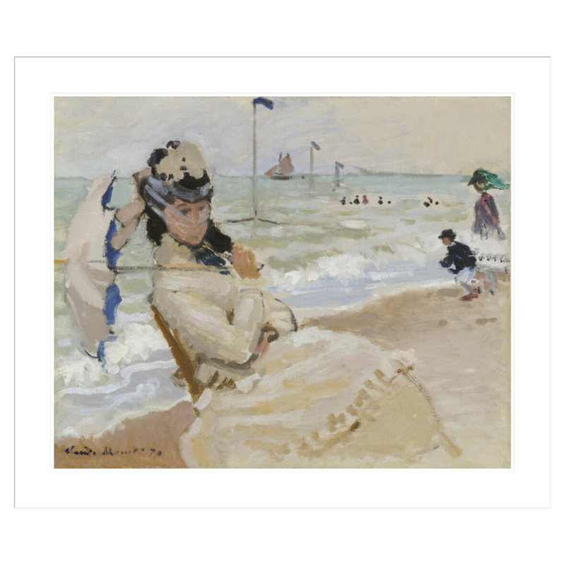 Camille sur la plage par Claude Monet, impression giclée encadrée, H 33,5 po x l 39,43 po