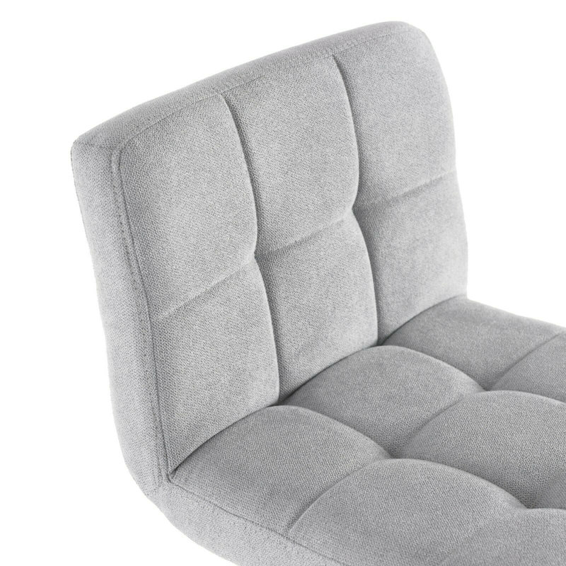 Celina Swivel Upholstered Adjustable Height Bar Stool with Steel Frame, Grey