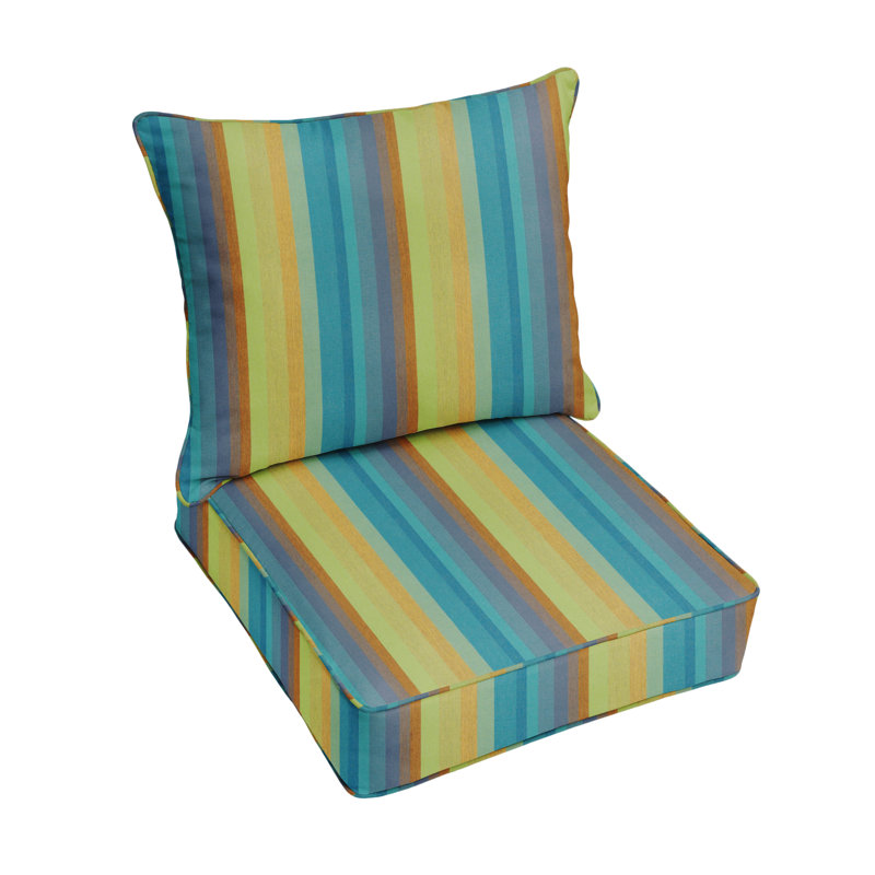 Indoor/Outdoor Sunbrella Seat/Back Cushion, Astoria Sunset, 23.5" W x 23" D