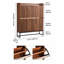 Range-chaussures autoportant Mid-Century, 2 tiroirs rabattables, tablettes réglables, peu encombrant, idéal pour le rangement dans la chambre à coucher de couleur noyer, basculement, salon