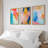 Vibrant Multicolor Paint Stroke Shapes Abstract Colorful Decor Framed On Canvas 3 Pieces Print-90847587-90847588