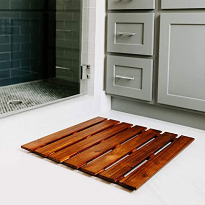 Teak Non-Slip Shower Mat