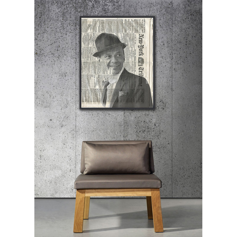 Sinatra - cadre flottant, impression sur toile, H 32 po x l 26 po x P 2 po, Cadre noir