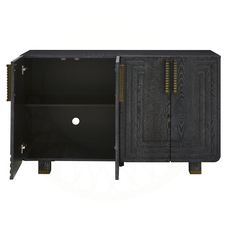 Buffet Hardeman avec rangement 54 po Retro, Noir