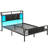 Queen Bed Frame with Upholstered Headboard & Charging Station-36303857-36303868