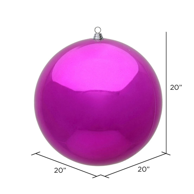Ornement de Noël en forme de boule, H 20 po x l 20 po x P 20 po, Fuchsia