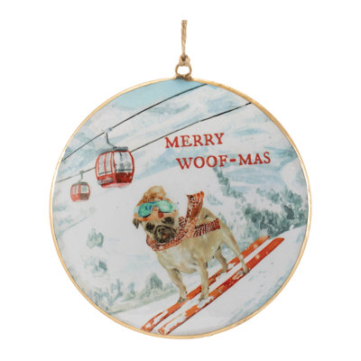 Sled and Ski Dogs Disc Ornament