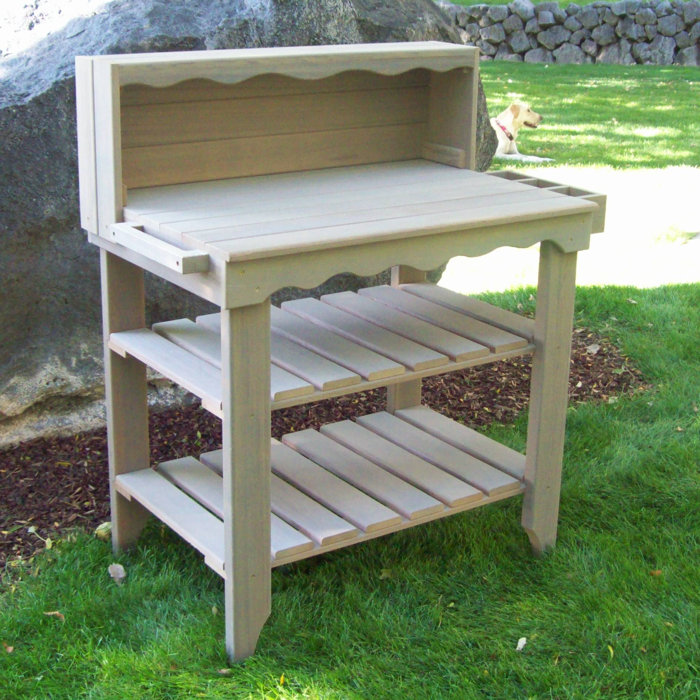 Arlmont & Co. Kiefer Cedar Wood Potting Bench & Reviews | Wayfair