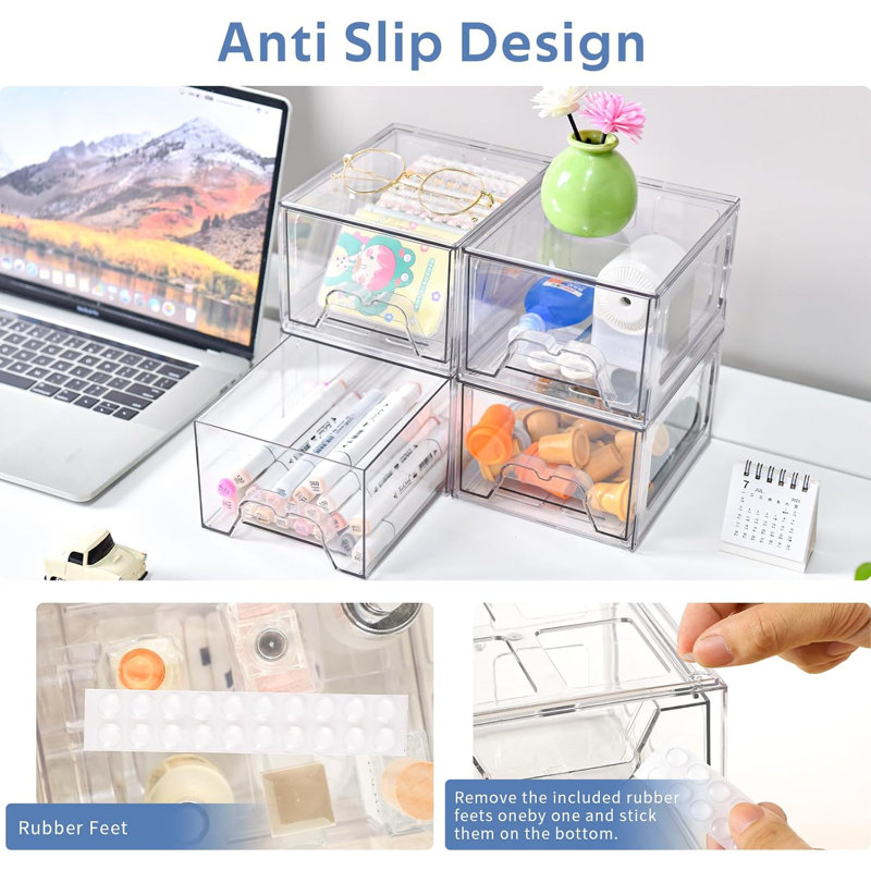 6-pack Stackable Acrylic Storage Drawers