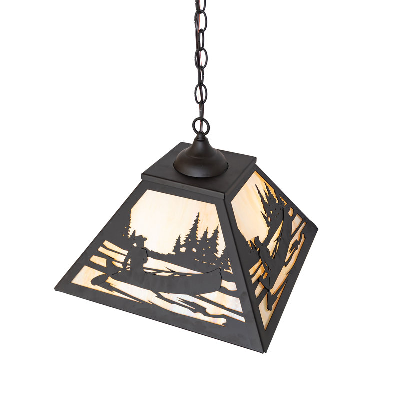 16" Square Canoe At Lake Pendant