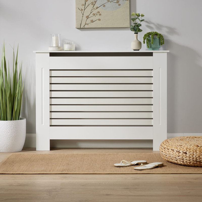 Mathusan Radiator Cover, White, 82cm H x 111.5cm W x 19cm D