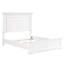 Cadre de grand lit blanc, élégance classique, détails du panneau, tête de lit et rails, pour la chambre à coucher, conception nécessaire du sommier, panneaux requis