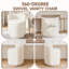Tabouret de coiffeuse en simili lapin avec dossier et coussin douillet-2115345869
