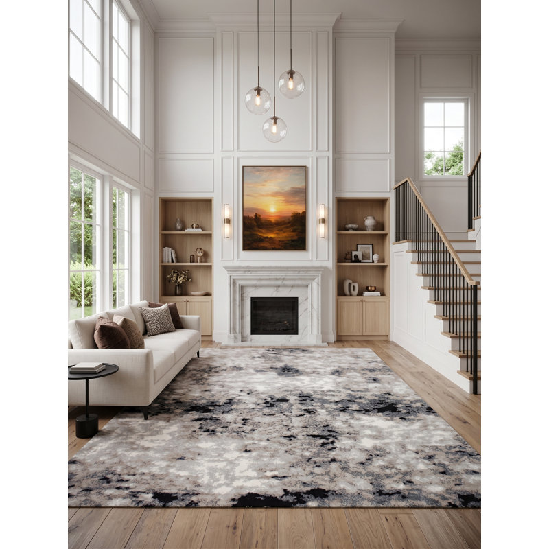 Nubia Area Rug in Gray, Rectangle 5' x 7'2"