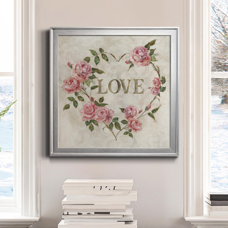 «Love Heart», art textuel sur toile, H 34,5 po x l 34,5 po x P 1,5 po, Argent