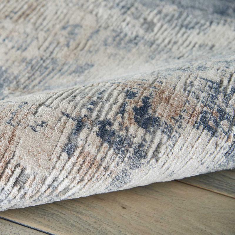 Beige Rug, 10Mm Thick Abstract Rug, Stain Resistant Modern Luxurious Rug For Bedroom, & Dining Room, Round 160 cm