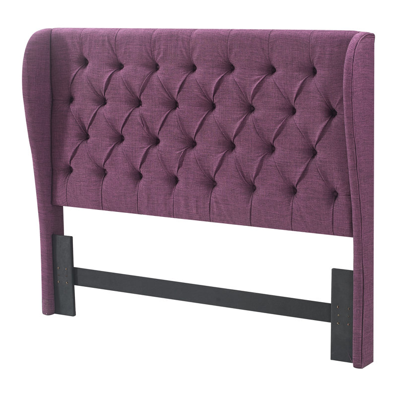 Upholstered Wingback Headboard, Queen, Dusty Mauve