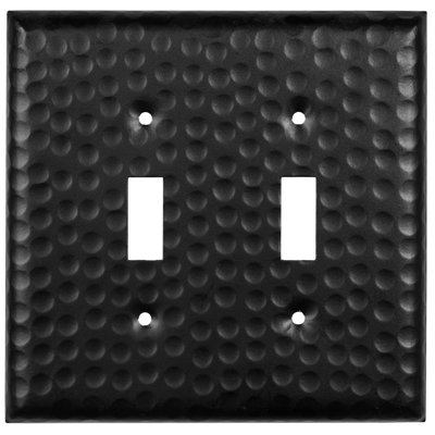 Hand Hammered 2-Gang Toggle Light Switch Wall Plate