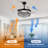 48" Dimmable Crystal Ceiling Fan With Led Lights And Remote Control-1296024275
