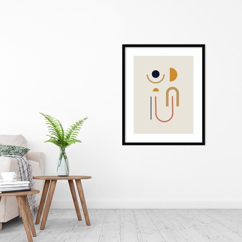 «Sunrise Golden Retro Geometric Abstract» par The Creative Bunch Studio - impression encadrée sur papier, H 25 po x l 20 po